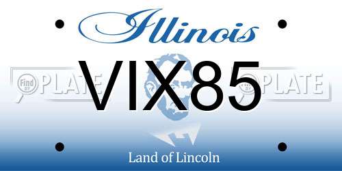 VIX85 Illinois License Plate