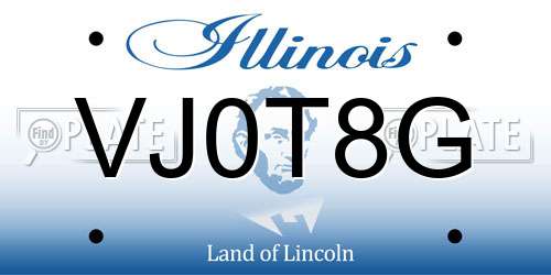 VJ0T8G Illinois License Plate
