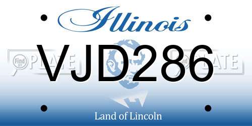 VJD286 Illinois License Plate