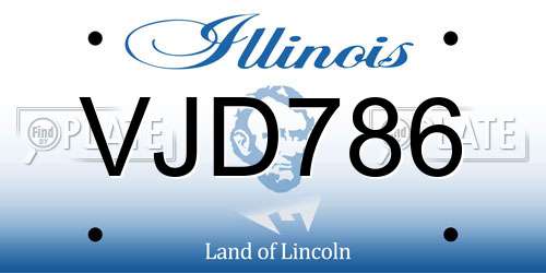 VJD786 Illinois License Plate