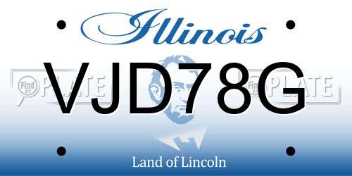 VJD78G Illinois License Plate