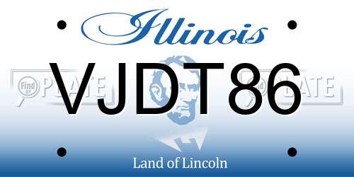 VJDT86 Illinois License Plate