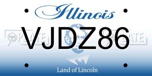 VJDZ86 Illinois License Plate