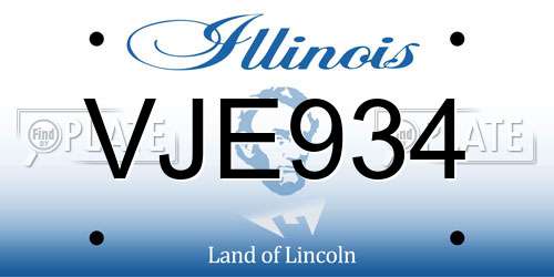 VJE934 Illinois License Plate