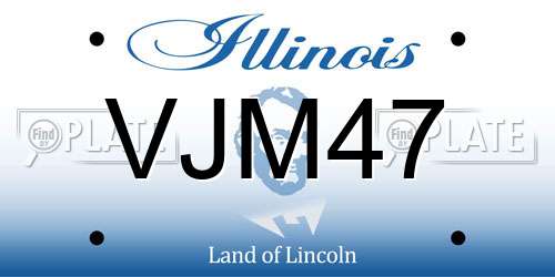VJM47 Illinois License Plate