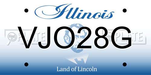 VJO28G Illinois License Plate