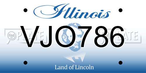 VJO786 Illinois License Plate