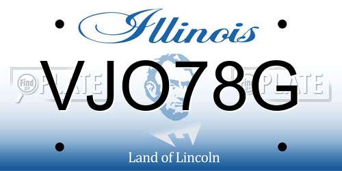 VJO78G Illinois License Plate