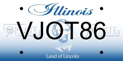 VJOT86 Illinois License Plate