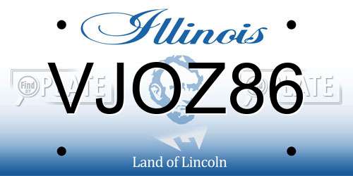 VJOZ86 Illinois License Plate