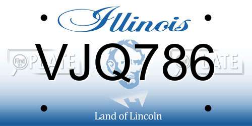 VJQ786 Illinois License Plate