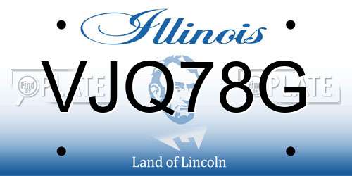 VJQ78G Illinois License Plate