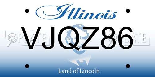 VJQZ86 Illinois License Plate