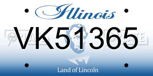 VK51365 Illinois License Plate