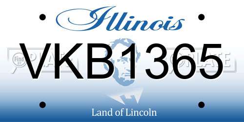 VKB1365 Illinois License Plate
