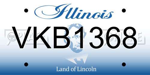 VKB1368 Illinois License Plate