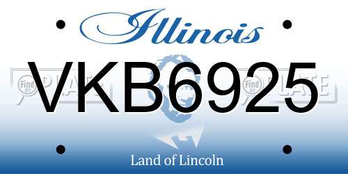 VKB6925 Illinois License Plate