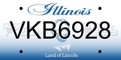 VKB6928 Illinois License Plate