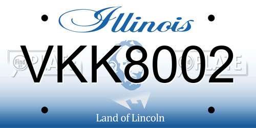 VKK8002 Illinois License Plate