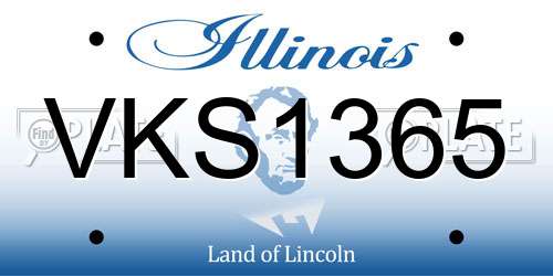 VKS1365 Illinois License Plate