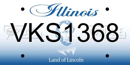 VKS1368 Illinois License Plate