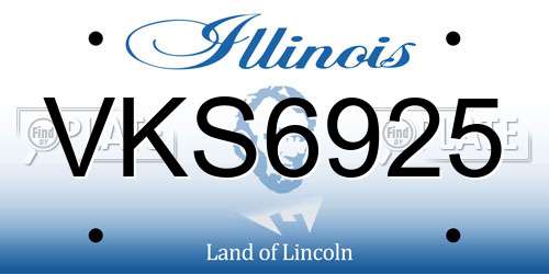 VKS6925 Illinois License Plate