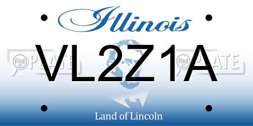 VL2Z1A Illinois License Plate