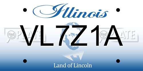 VL7Z1A Illinois License Plate