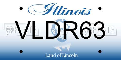 VLDR63 Illinois License Plate