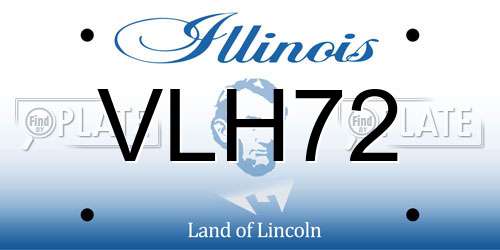 VLH72 Illinois License Plate