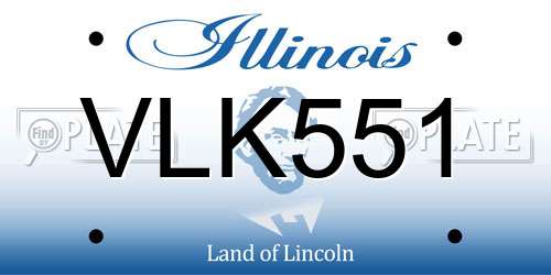 VLK551 Illinois License Plate