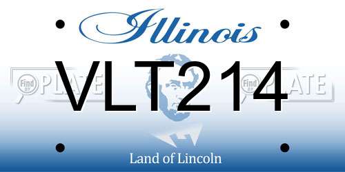 VLT214 Illinois License Plate