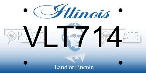 VLT714 Illinois License Plate