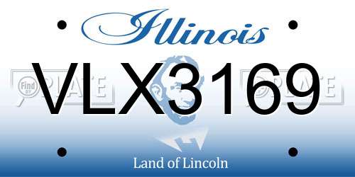 VLX3169 Illinois License Plate