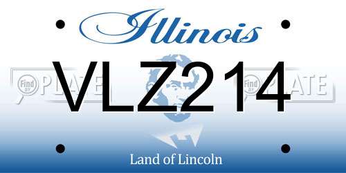VLZ214 Illinois License Plate