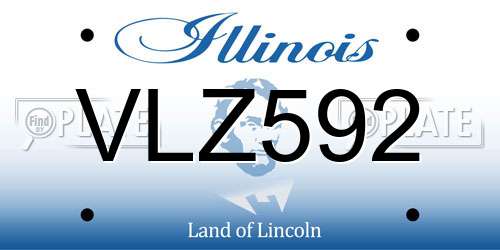 VLZ592 Illinois License Plate