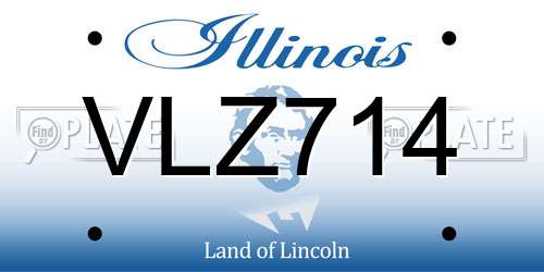 VLZ714 Illinois License Plate
