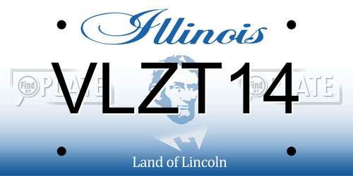 VLZT14 Illinois License Plate