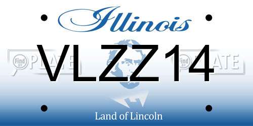 VLZZ14 Illinois License Plate