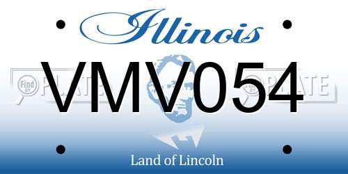 VMV054 Illinois License Plate