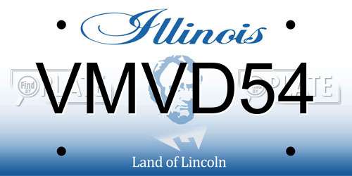 VMVD54 Illinois License Plate
