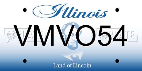 VMVO54 Illinois License Plate