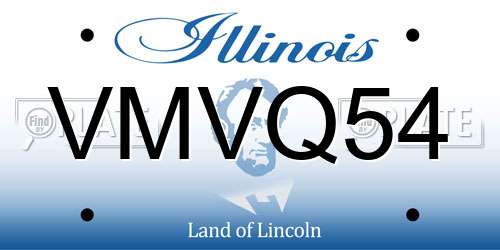 VMVQ54 Illinois License Plate
