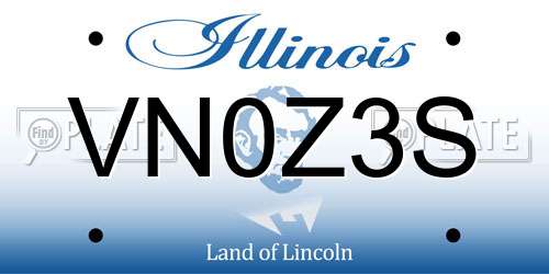 VN0Z3S Illinois License Plate