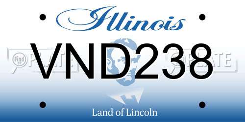VND238 Illinois License Plate