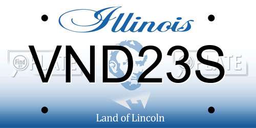 VND23S Illinois License Plate