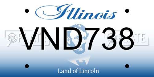 VND738 Illinois License Plate