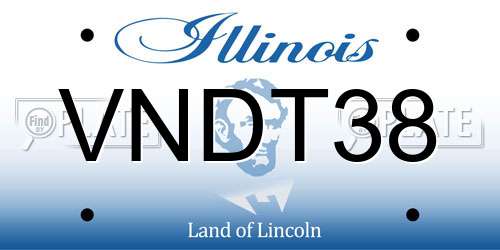 VNDT38 Illinois License Plate