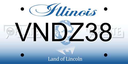 VNDZ38 Illinois License Plate