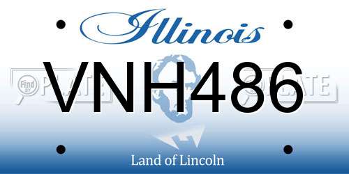 VNH486 Illinois License Plate
